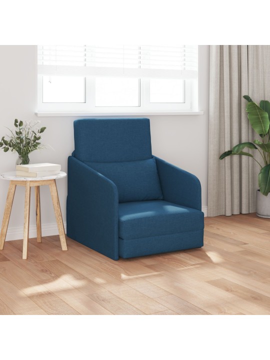 Pohovka na podlaze 2-v-1 modrá 65x80x83 cm látka