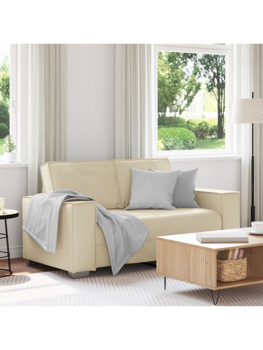Loveseat krémová pohovka 120 cm z umělé kůže