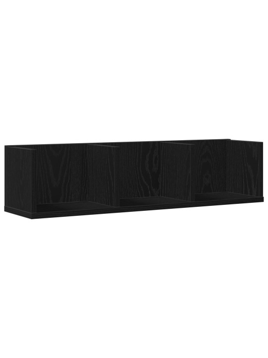 Nástěnná police na cd černý dub 75x18x18 cm z kompozitu