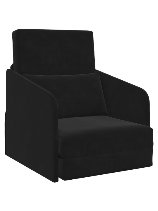 Pohovka na podlaze 2 v 1 černá 65x80x83 cm samet