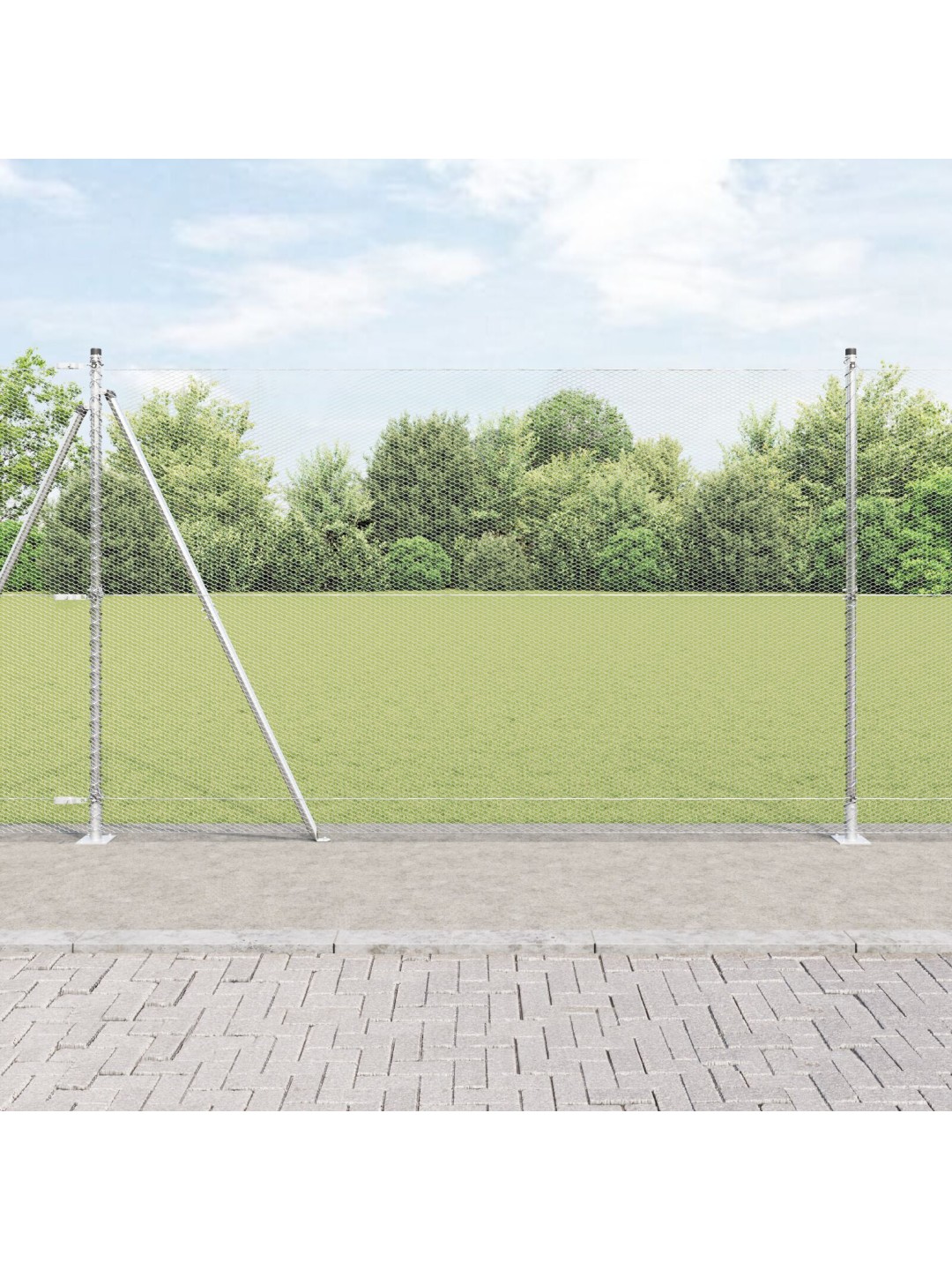 Šestiúhelníkový plot 1,4x25 m pozinkovaná ocel, plotové sloupky s základními deskami 13 pcs ø32mm 78,5cm pozinkovaná ocel