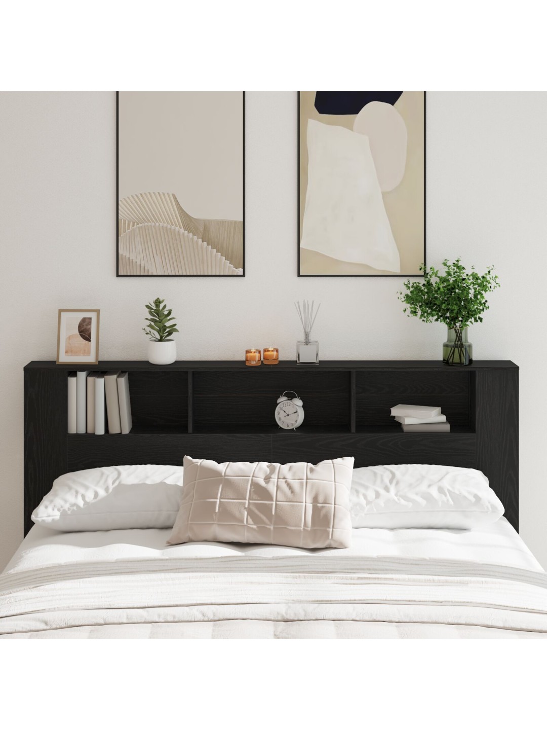 Čelo postele skříň černý dub 200x18,5x104,5 cm