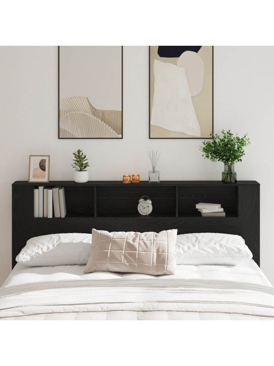 Čelo postele skříň černý dub 200x18,5x104,5 cm