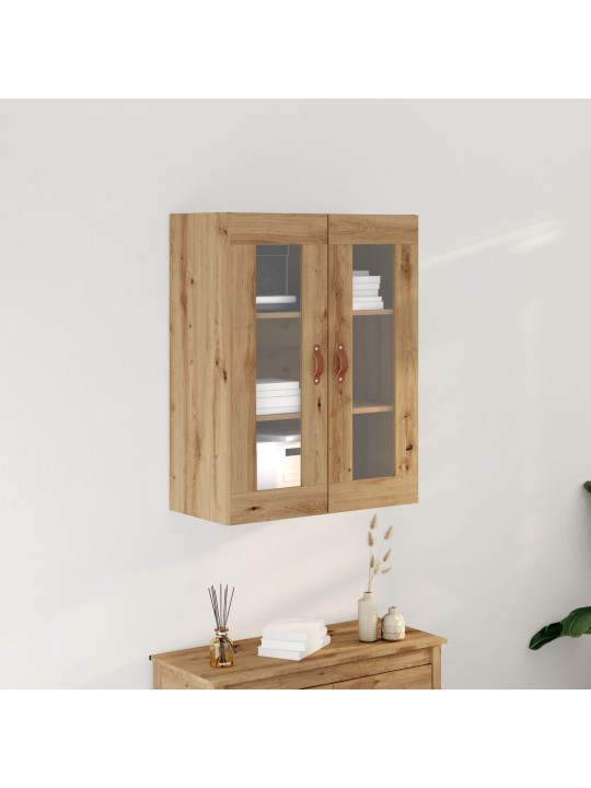 Skříňka s prosklenými dveřmi na zeď artisan oak 69,5x34x90 cm