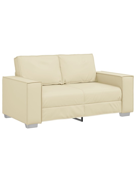 Loveseat krémová pohovka 120 cm z umělé kůže