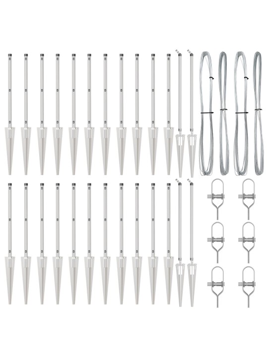 Sloupky s hrotem 26 ks ø32 mm 80 cm pozinkovaná ocel