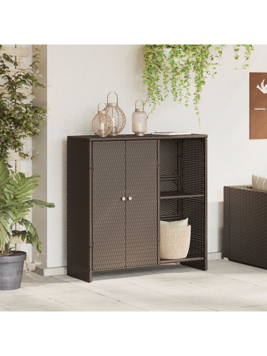 Úložný kabinet hnědý 100x36x102 cm ratan
