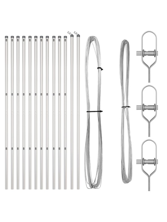 Sloupky plotu 13 ks ø32 mm 190 cm žárově pozinkovaná ocel