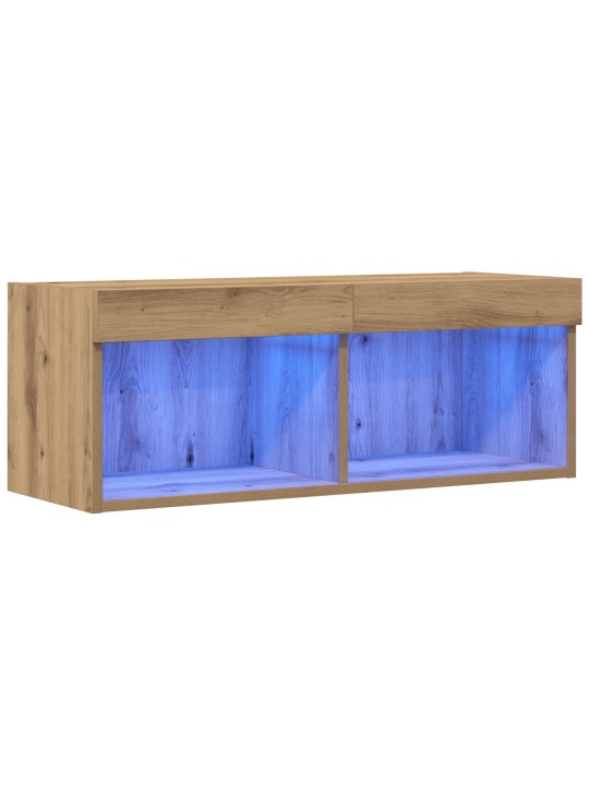 Tv skříň se světly led artisan oak 80x30x30 cm