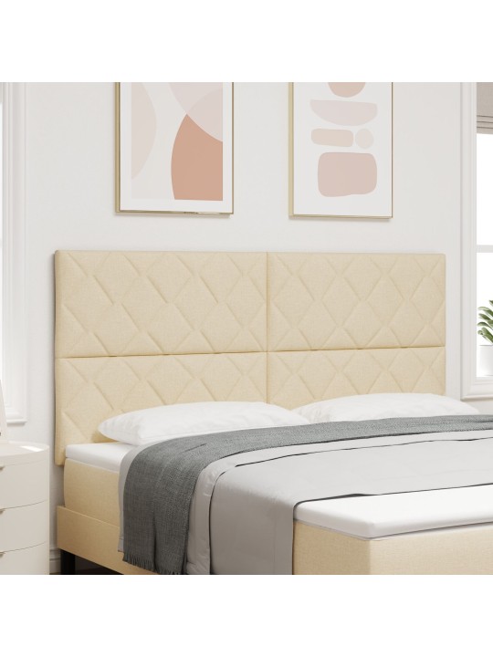 Hlavové čelo design krystalových bloků krémové 180 cm tkanina