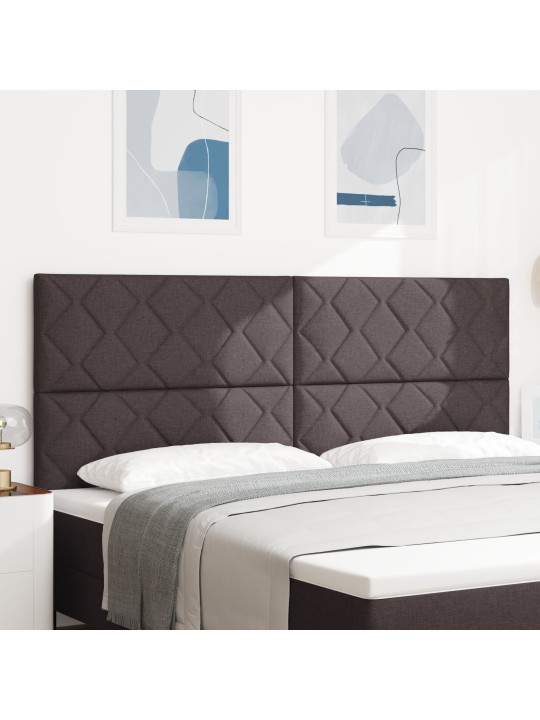 Čelo postele design diamantových bloků tmavě hnědé 200 cm textil