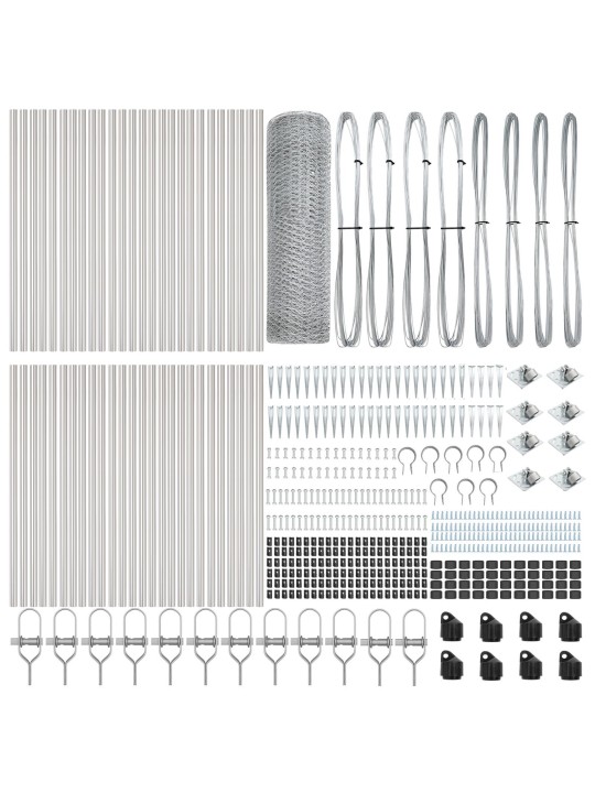 Hexagonální ohrada 0.6x100 m pozinkovaná ocel, sloupky na ohrady s hrotem 13 ks ø32 mm 80 cm pozinkovaná ocel