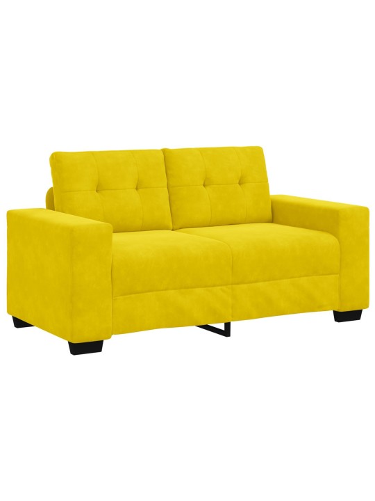 Dvousedací pohovka žlutá 120 cm samet