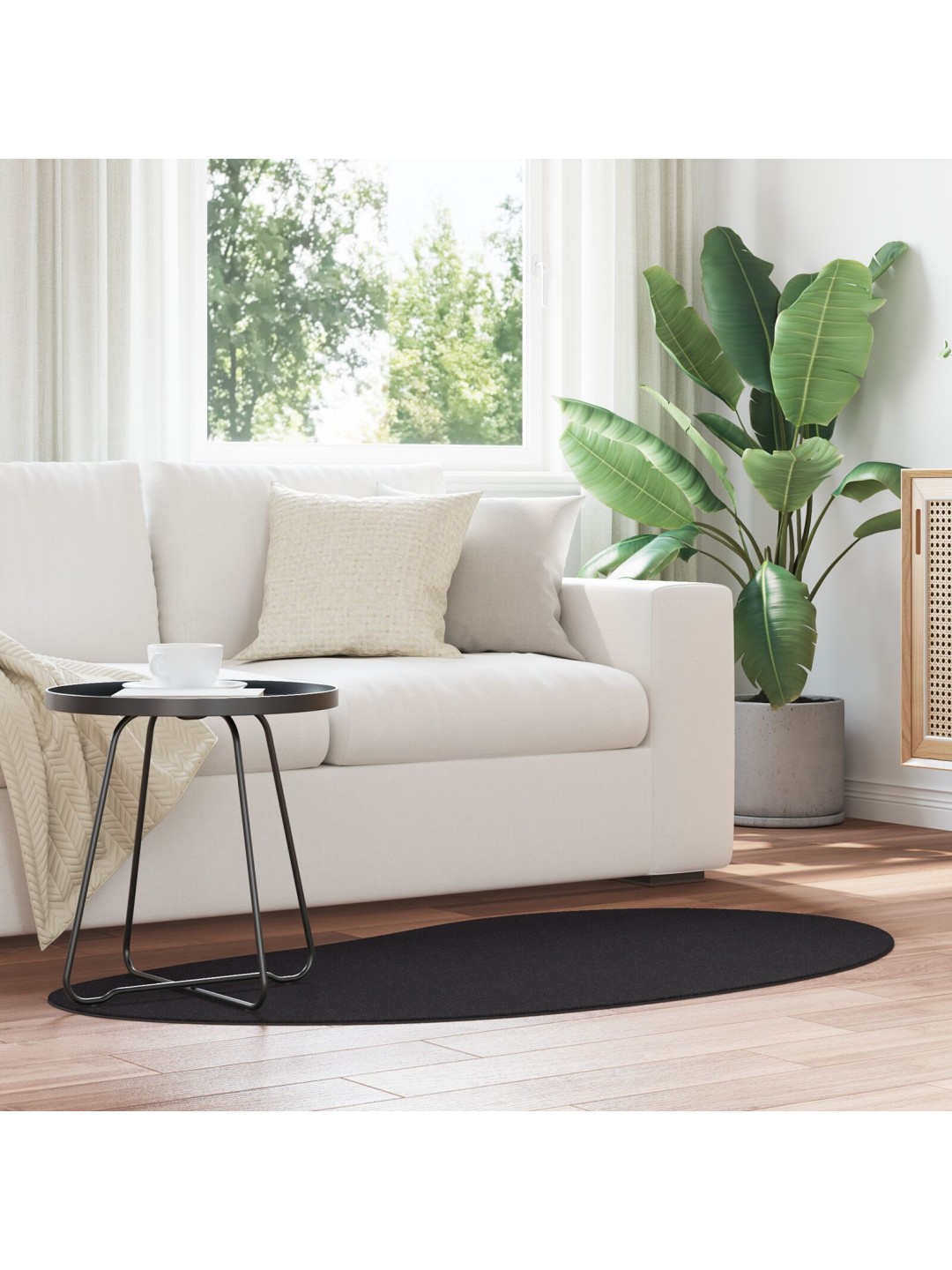 Kusový koberec černý 80x150 cm polyester protiskluzový