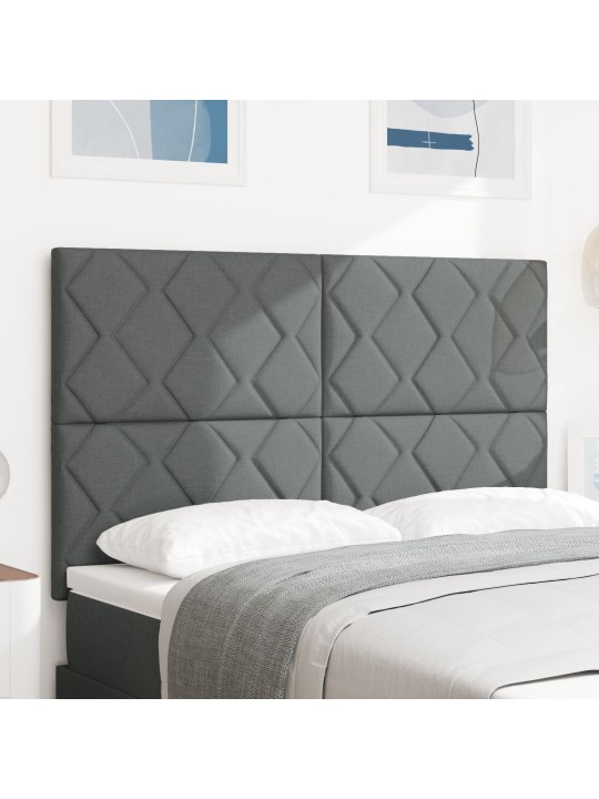 Čelo postele tmavě šedé s diamantovým blokovým designem 160 cm textil