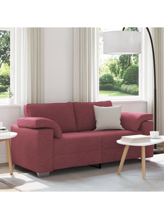 Loveseat pohovka vínově červená 140 cm textilie