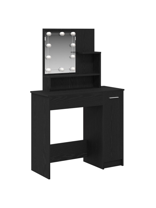 Led toaletní stolek v černém dubu - 86,5 x 35 x 136 cm