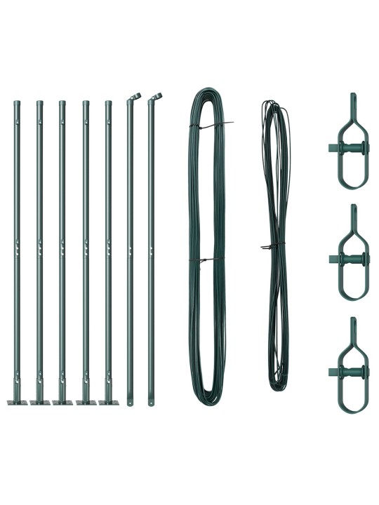 Plotové sloupky s podstavci 7 ks ø32mm 78,5cm pozinkovaná ocel