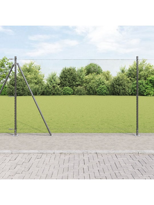 Plotová sada sada 2 šedá kov 25 x 1,5 m odolná