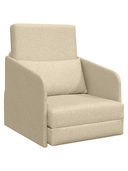 Podlahová postel 2v1 krémová 65x80x83 cm textil