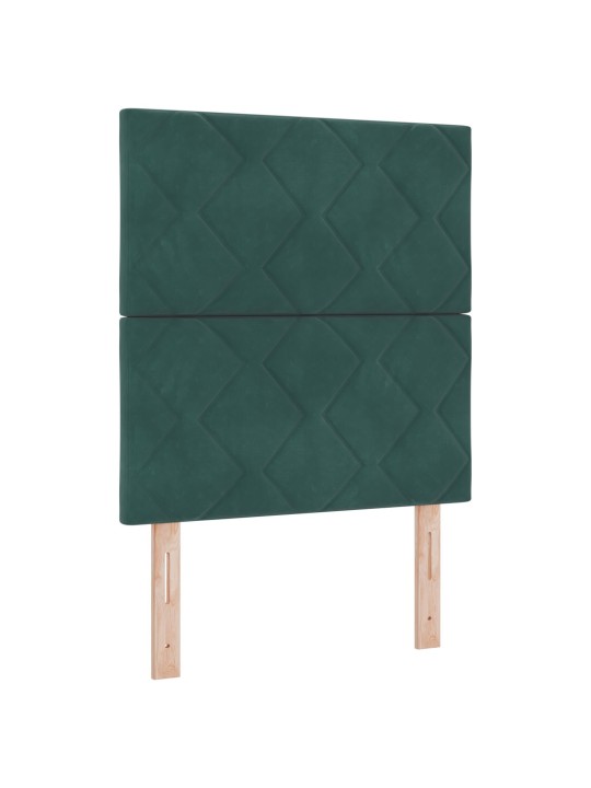 Černozelené čelo postele s diamantovými bloky 80 cm, černozelené čelo postele s diamantovými bloky 160 cm