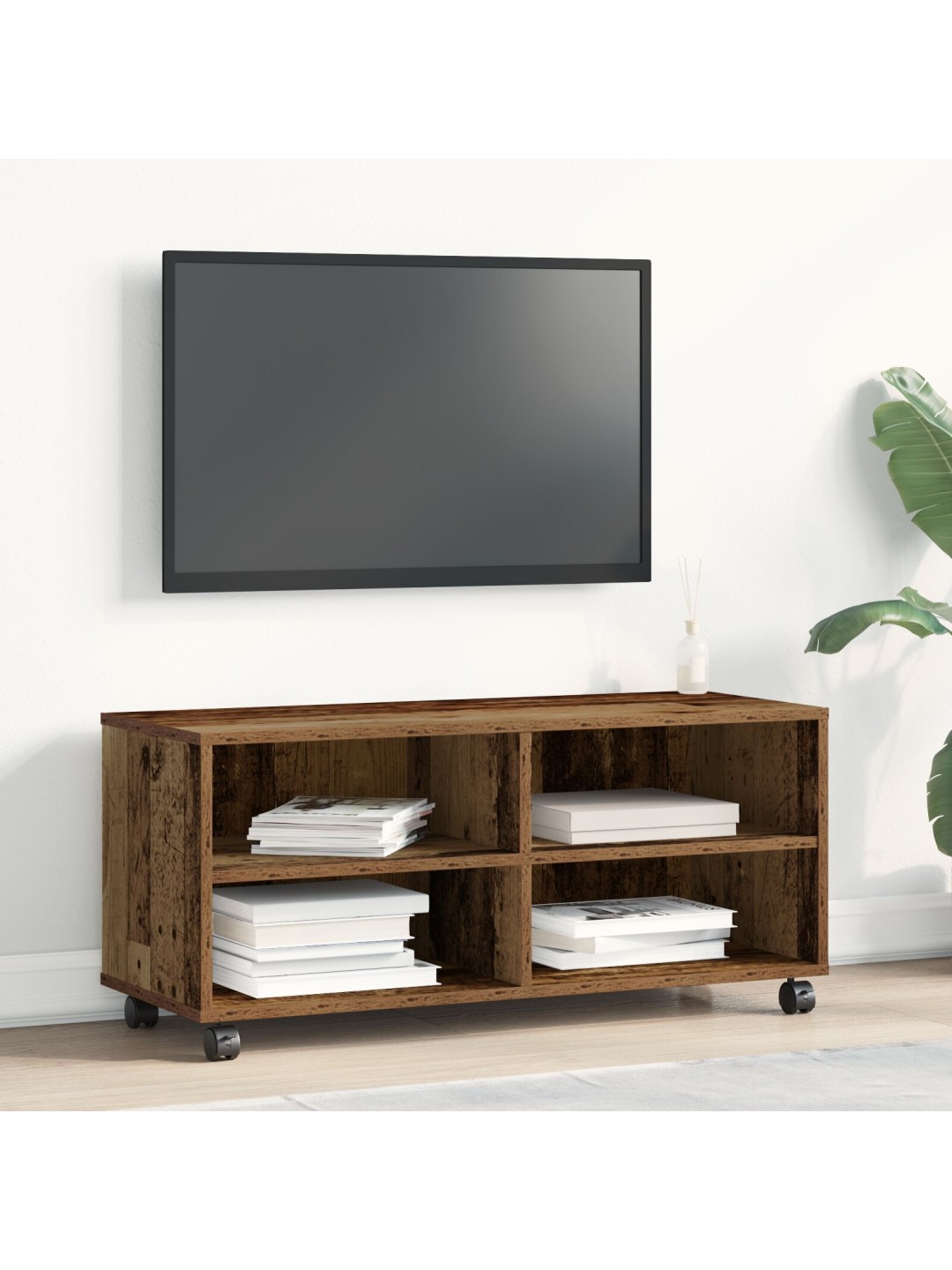 Televizní skříň staré dřevo 90x35x35 cm kompozitní dřevo