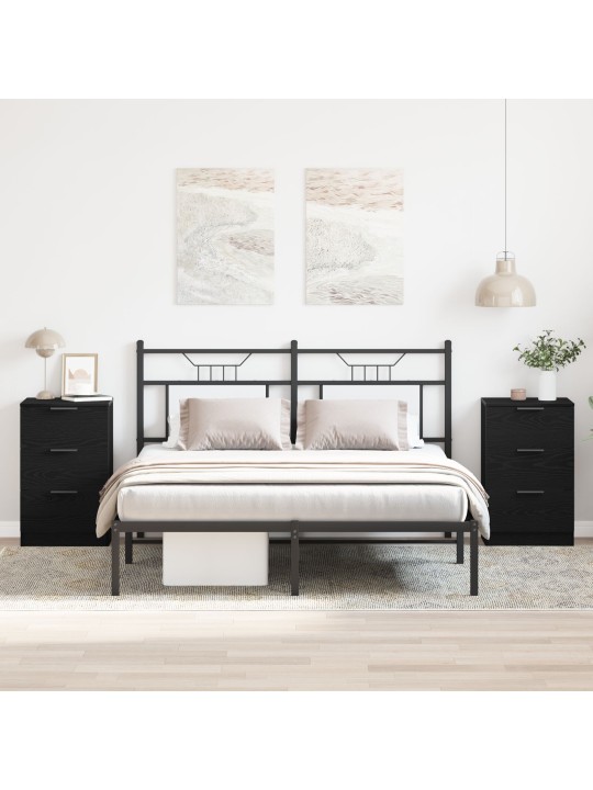 Noční stolky 2 kusy černý dub 40x65x65 cm vyrobeno z inženýrského dřeva
