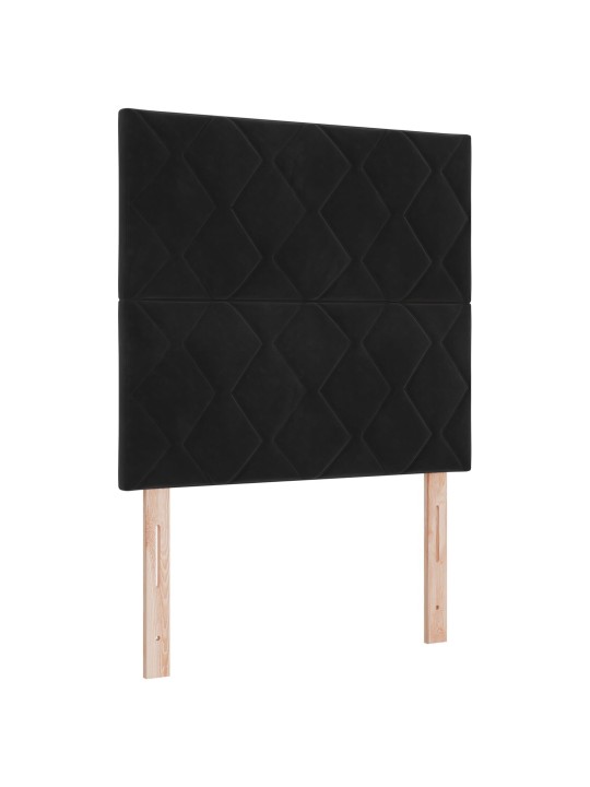 Čelo postele design diamantových bloků černé 100 cm samet, čelo postele design diamantových bloků černé 200 cm samet