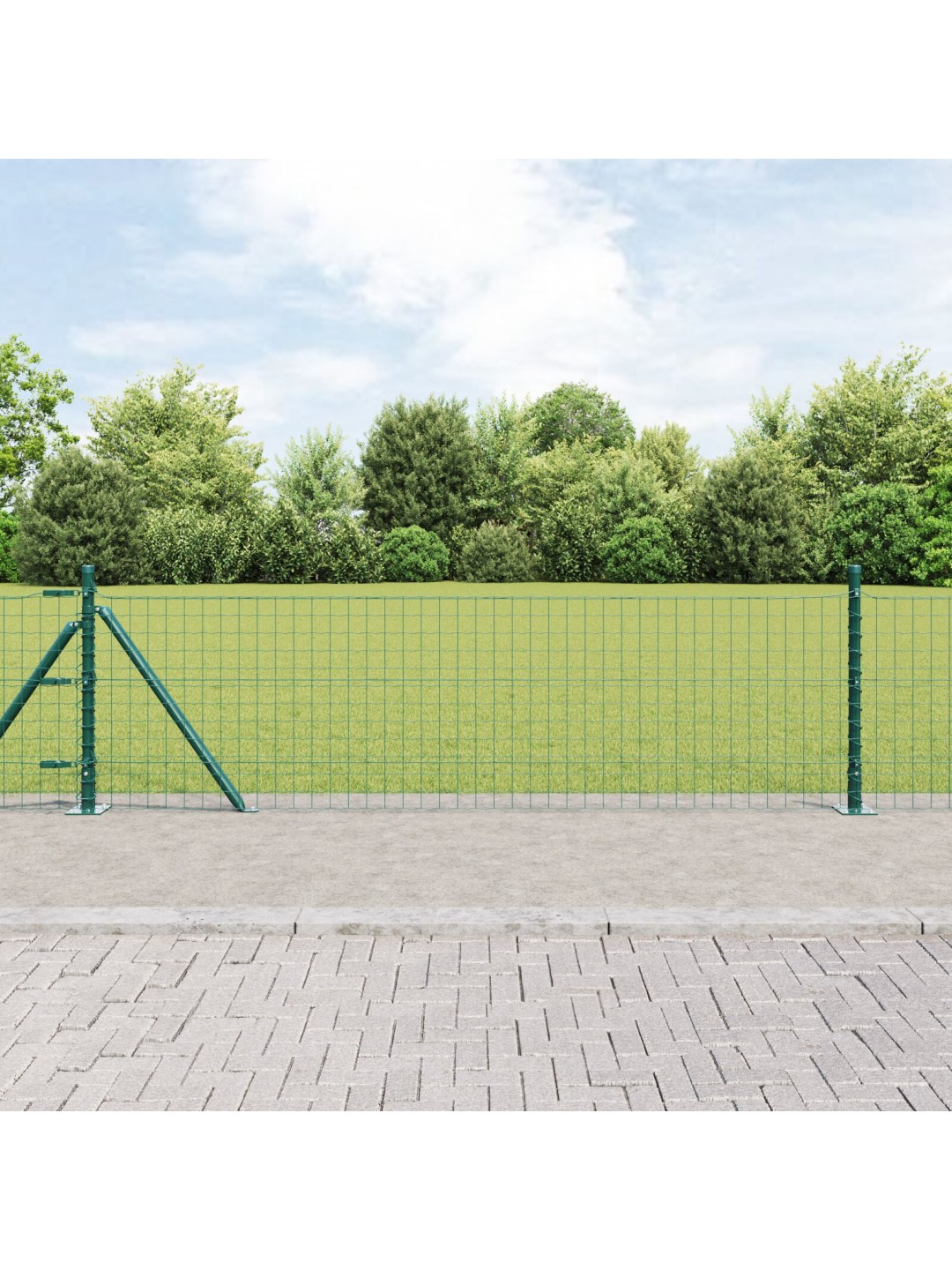 Plotové sloupky s podstavci 52 ks ø32mm 50cm pozinkovaná ocel