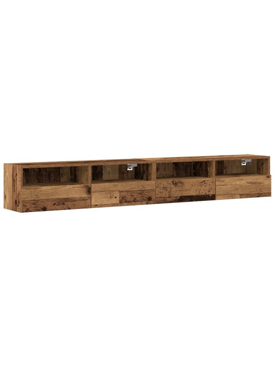 Televizní stěny 2 ks staré dřevo 100x30x30 cm kompozitní dřevo