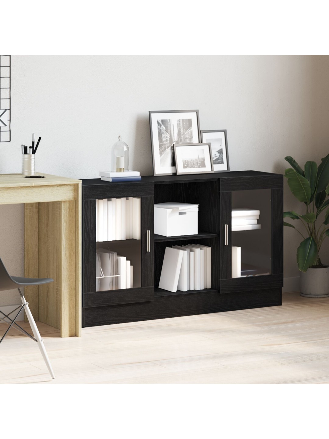 Skříňka černý dub 120x30,5x70 cm dřevěný materiál