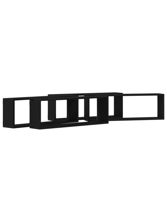 Nástěnné police 4 ks černý dub 80x15x26 cm kompozitní dřevo