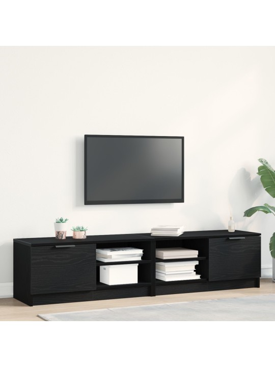 Tv skříň 2 ks černý dub 80x35x36,5 cm kompozitní dřevo