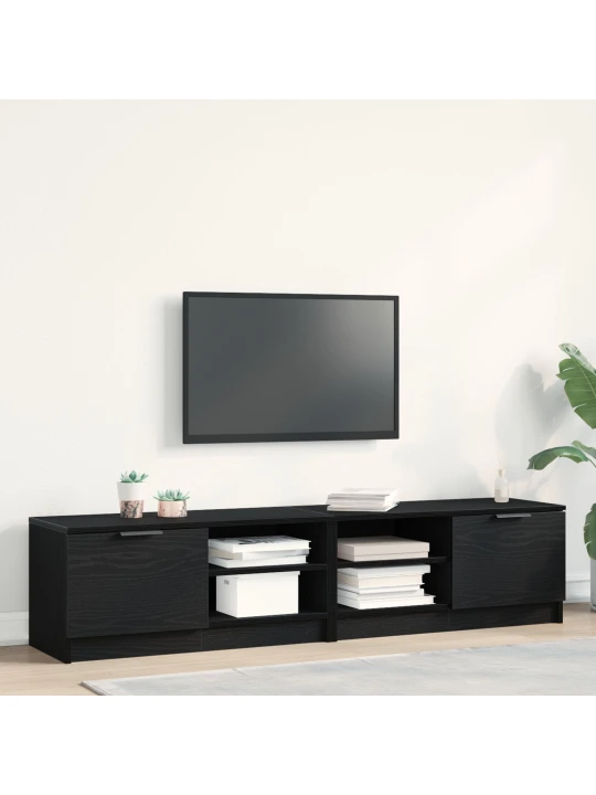 Tv skříň 2 ks černý dub 80x35x36,5 cm kompozitní dřevo