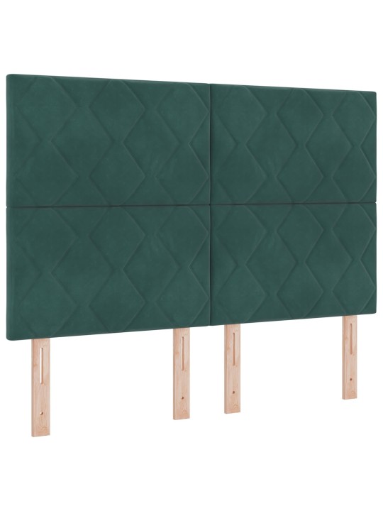 Čelo postele design diamantových bloků tmavě zelené 160 cm samet