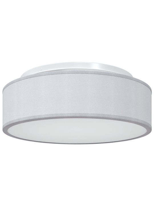 Šedá stropní lampa s plochým upevněním ø 38 cm tkanina e27