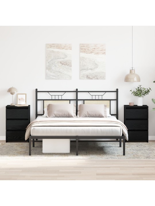 Noční stolky 2 ks černý dub 40x35x62,5 cm z inženýrskýho dřeva