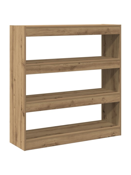 Knihovna/ dělící stěna v artisan oak - 100x30x103cm, vyrobeno z inženýrského dřeva