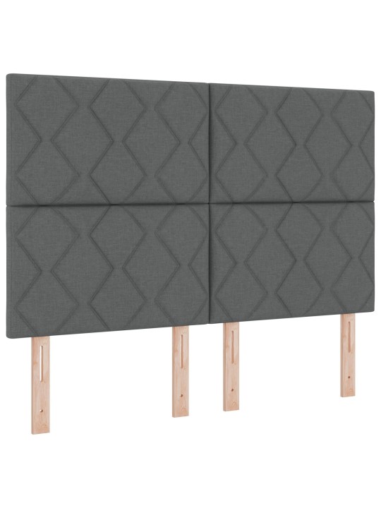 Čelo postele s diamantovými bloky tmavě šedé 140 cm textilní