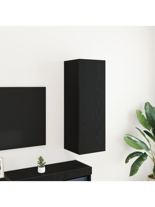 Nástěnný tv stolek, černý dub, 30,5 x 30 x 90 cm, zpracované dřevo