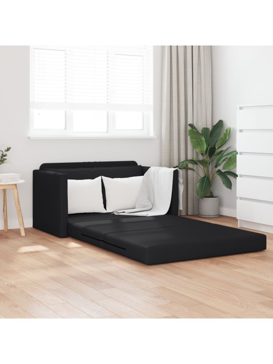Podlahová pohovka postel 2 v 1 černá 124x71x78 cm umělá kůže