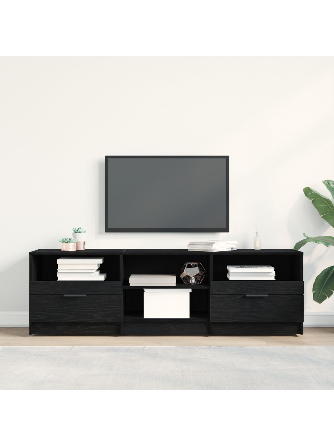 Tv skříň černý dub 150x33,5x45 cm inženýrské dřevo