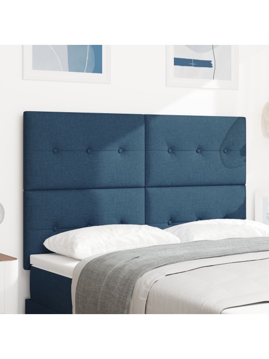 Hlava postele s knoflíky, modrá, 160 cm, textil