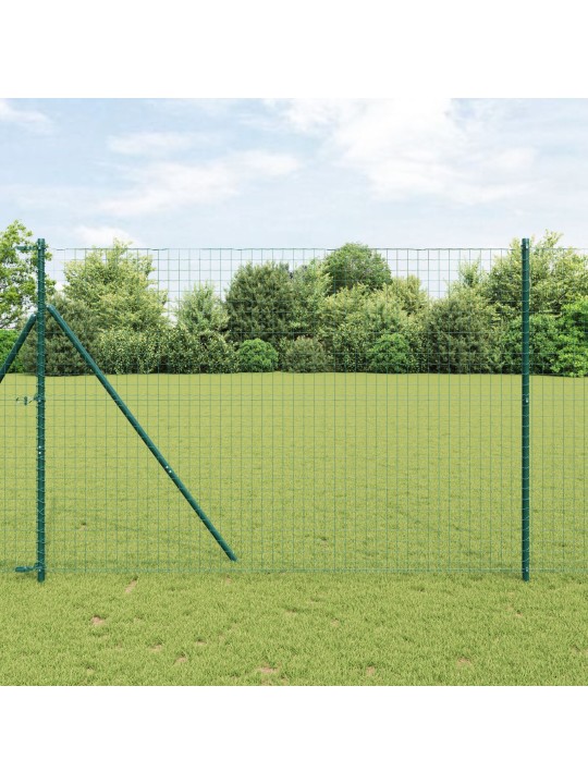 Plotové sloupky 52 ks zelené ø32 mm 210 cm pozinkovaná ocel