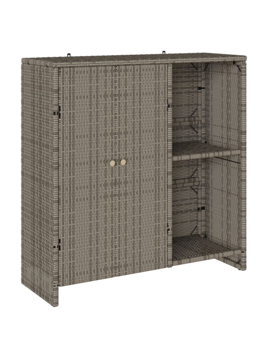 Úložná skříň šedá 100x36x102 cm ratan