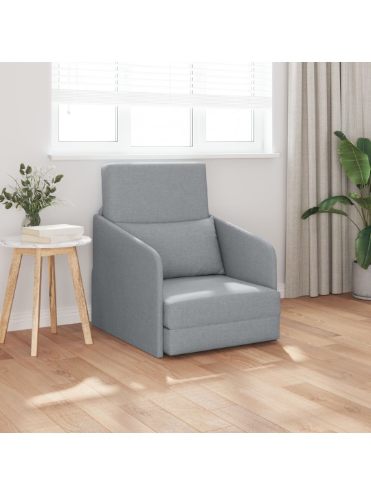 Pohovka na podlaze 2-v-1 světle šedá 65x80x83 cm látka