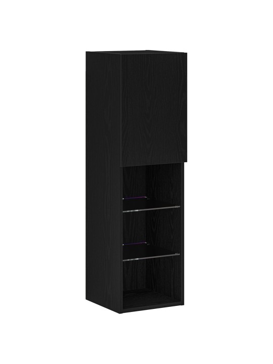 Led tv skříň černý dub 30,5x30x102 cm z umělého dřeva