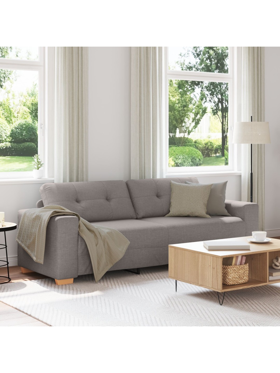 Pohovka pro 3 osoby taupe 180 cm látka