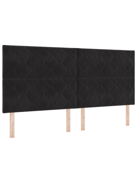 Čelo postele design diamantových bloků černé 200 cm samet
