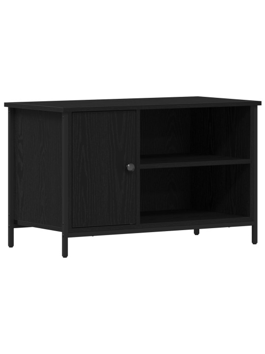 Tv stolek černý dub 80x40x50 cm z inženýrské dřeva a oceli